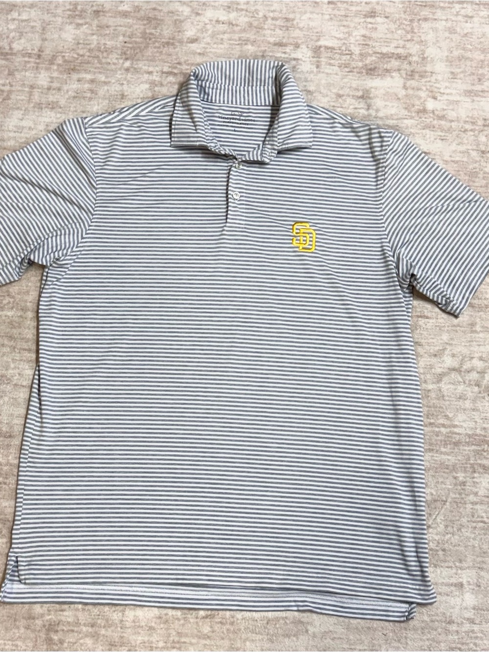 Vineyard Vines Men’s Large Performance San Diego Padres Bradley Stripe Sankaty P